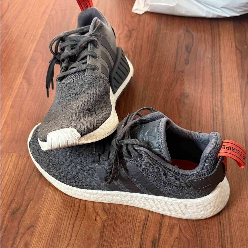 Adidas Men's Charcoal and Black Sneakers